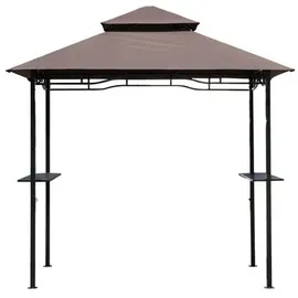 Outsunny Grillpavillon 2,05 x 1,48 x 2,52 m inkl. 4 Seitenteile Kaffeebraun/Schwarz