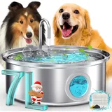 Purpurra Trinkbrunnen oneisall Trinkbrunnen für Katzen und Hunde, 7 L grau