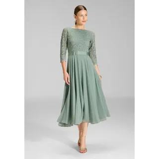 SWING Abendkleid Taillierter Schnitt mit ausgestelltem Rockteil grün 34
