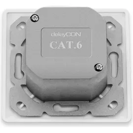deleyCON 10x CAT 6a Universal Netzwerkdose - 2x RJ45 Port - Geschirmt - Aufputz oder Unterputz - 10 Gigabit Ethernet Netzwerk - EIA/TIA 568A&B - Weiß