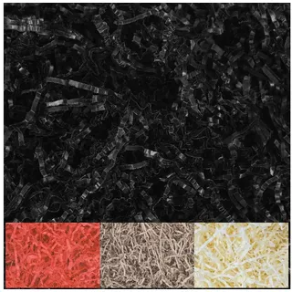 Creative Deco 200g Schwarz Füllmaterial Geschenk aus Papier | Stroh für Pakete | Papier-Schnitzel | Deko Verpackungsmaterial für Weihnachts-Geschenke | KOMMT IN Blauer Tasche