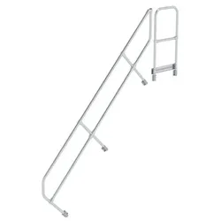 Handlauf Aluminium für Treppe 45° mit Plattform Stufenanzahl 10