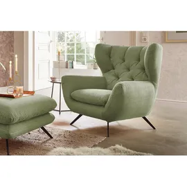 KAWOLA Sessel, Grün, Textil, Echtholz, Füllung: Komfortschaum, 100x106x95 cm, Wohnzimmer, Sessel, Polstersessel