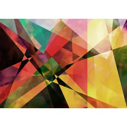 Fototapete PAPERMOON "ORIGAMI 3D GEOMETRISCH XXL", bunt, B:4,00m L:2,60m, Vlies, Tapeten