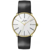 Junghans -Meister fein Automatik Edition Erhard Herrenuhr Schwarz Gelbgold Saphirglas 40mm- 027/9301.00
