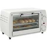 HOMCOM Minibackofen Metall Hartglas Cremeweiß 36,5L x 26B x 22H cm