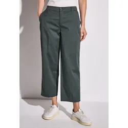 Chinohose STREET ONE, Damen, Gr. 44, Länge 28, grün (marshy grün), Web, 97% Baumwolle, 3% Elasthan, unifarben, casual, straight fit normal, Hosen
