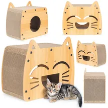 Coil Kratztonne, Katzenhöhle, Katzenkratzbaum, Katzenbett, Katzenliege, Umweltfreundliches Bett, Kratzpappe, MDF, (Höhe: 40 cm)