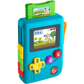Fisher-Price Lernspielzeug Meine erste Spielkonsole, Lachen und Erwachen mit Musik und Lichtern für Neugeborene und Babys ab 6 Monaten, französische Version, HXB59