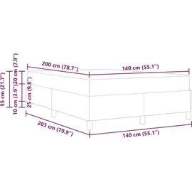 vidaXL Boxspringbett 140 x 200 cm Schwarz