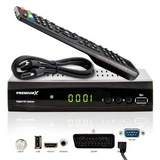 PremiumX Satelliten-Receiver HD 521 FTA Digital SAT TV-Receiver DVB-S2 FullHD HDMI SCART 2x USB Multimedia-Player, 12V externe Netzteil