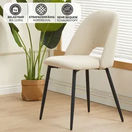 Albatros Esszimmerstuhl Silvi Cord beige 2er Set
