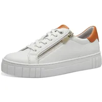 Marco Tozzi Damen Sneaker flach mit Reißverschluss Vegan, Weiß (White Comb), 41 EU