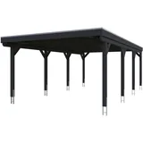 SKANHOLZ Grunewald Flachdach Carport 4,27 x 7,96 m anthrazit inkl. Pfostenanker