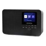 LEMEGA DR3 Tragbares Radio mit DAB+/DAB/FM,Büro Radio DAB Plus Bluetooth,Batteriebetrieben & Netzbetrieb Kofferradio,Farbdisplay,Tastensteuerung,Doppelalarm Radiowecker,Klein,3 Watt RMS - Schwarz