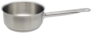 ELO Profi Cuisine Stielkasserolle ohne Deckel 16 cm, Edelstahltopf mit Stielgriff geeignet für alle Herdarten, Durchmesser: 16 cm