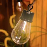 esotec Solar Lichterkette im Retro-Look mit 10 Glühbirnen wetterfest 102189 - Schwarz, Transparent