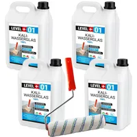 LEVEL PLUS Kaliwasserglas Unverdünnt 20L BetonVersiegelung + Farbroller 25cm