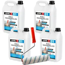 LEVEL PLUS Kaliwasserglas Unverdünnt 20L BetonVersiegelung + Farbroller 25cm