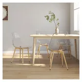 furnicato Esszimmerstuhl Transparent 46 x 52 x 84 cm mit Metallbeinen (4 St), Ergonomische Sitzgruppe mit Bodenkappen und pflegeleichtem PET weiß