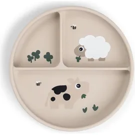 Done by Deer Kindergeschirr Stick&Stay Tiny Farm Teller Sand