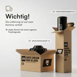 inventus Boxsack Freistehend 185 cm - Standboxsack mit Befüllbarer Basis für Wasser oder Sand - Punching Bag für Boxtraining Kickboxen Fitness Zuhause - Schwarz