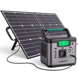 Tragbare 500W (Spitzenwert 1000W) Power Station Powerstation 518Wh/144000mAh Solar Generator Solargenerator Stromerzeuger Solarspeicher mit 100W So... - Schwarz