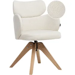 Esszimmerstuhl drehbar MARCY Bouclé Hellbeige