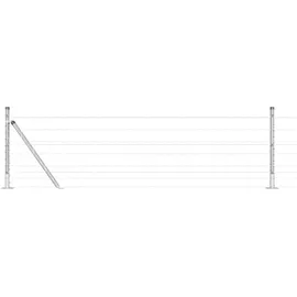 vidaXL Zaun mit Pfosten 0,6 x 25 m Silber/Stahl