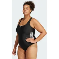 adidas 3-Streifen C-Back Badeanzug Plus Size Black / White 2X
