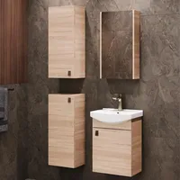 Planetmöbel Waschtischunterschrank 45 cm mit Spiegelschrank und 2x Midischrank
