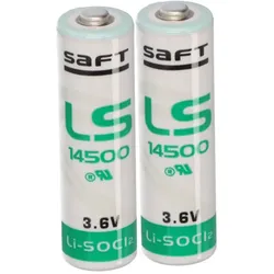 2x Saft Lithium 3,6V Batterie LS14500 AA - Zelle