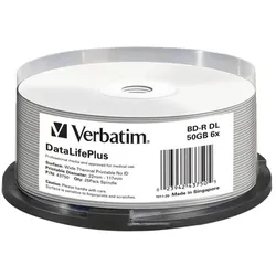 1x25 Verbatim BD-R Blu-Ray 50GB 6x Speed thermal printable CB