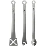 LURCH Antipasti-Zangen Set 3 Stück Edelstahl Weiß