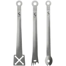 LURCH Antipasti-Zangen Set 3 Stück Edelstahl Weiß