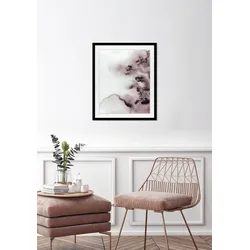 queence Bild »Halim«, Abstrakt-Figuren-Kunst, (1 St.), HD Premium Poster-Druck inkl. Holzrahmen queence Farbe Rahmen: schwarz + Farbe Bild(er): blau