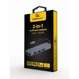 Gembird A-CM-COMBO2-01 USB-C® USB 3.2 Gen 2) Multiport Hub Grau
