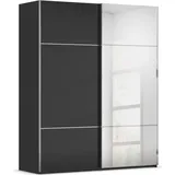 Rauch »Kleiderschrank Schrank Garderobe Schlafzimmerschrank SCALE-TRIO«, edle dreigeteilte Front mit 2 Zierleisten Spiegel/Glas MADE IN GERMANY schwarz