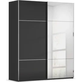 Rauch »Kleiderschrank Schrank Garderobe Schlafzimmerschrank SCALE-TRIO«, edle dreigeteilte Front mit 2 Zierleisten Spiegel/Glas MADE IN GERMANY schwarz