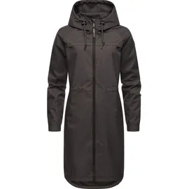 Ragwear Damen, Wasserdichte Übergangsjacke leichte Jacke lang mit Kapuze Belinka Dark Grey Melange24 Gr. S - S