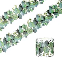 Enwye Eukalyptusblatt-Blumenrandaufkleber für Pinnwände, Tafel, dekoratives Papier für Mitteilungen