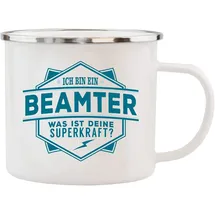 Hti-Living Emaille Becher 0,5 l Weiß