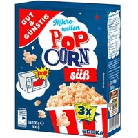 GutundGünstig Popcorn Mikrowellen-Popcorn, süß, 300g (3x 100g)