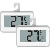 Memkey - 2er-pack Kühlschrank- Und Gefrierschrank-thermometer Mit Aufhängehaken (weiß)