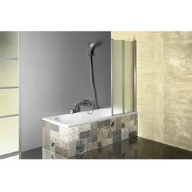 Aqualine VANDA Badewannenfaltwand 1000x1400 mm, Chrom, Mattglas - Silber