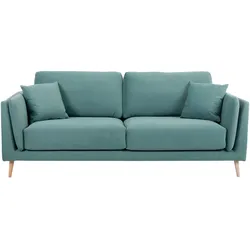 Design-Sofa VOGUE drei Sitze aus eisblauem Samt