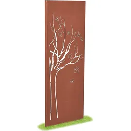 prima terra Sichtschutzelement Baum 60 x 158 cm Edelrost
