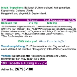 Vitalleben Bärlauch Kapseln 180 St.