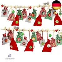 Adventskalender zum Befüllen, Weihnachtskalender Stoffsäckchen zum S