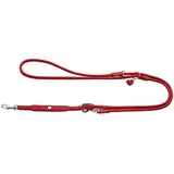 Hunter Verstellbare Führleine Round & Soft Love, rot, weiches Rindnappaleder, rundgelegt, 3-fache Verstellmöglichkeit, eingenähtes Herz, Handarbeit, Made in Germany, Größe: 6/200
